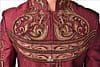 Scarlet Red Silk Designer Wedding Sherwani - Image 2
