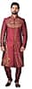 Scarlet Red Silk Designer Wedding Sherwani