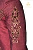 Scarlet Red Silk Designer Wedding Sherwani - Image 4
