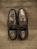 Stylish Black Leather Crushed Look Shoes