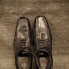 Stylish Black Leather Crushed Look Shoes