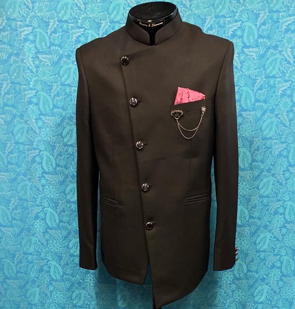Stylish Overlapped Designer Black Bandgala - Image 2