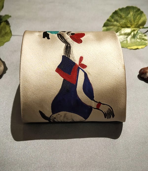 Donald Duck Painted Designer Greyish Cream Tie